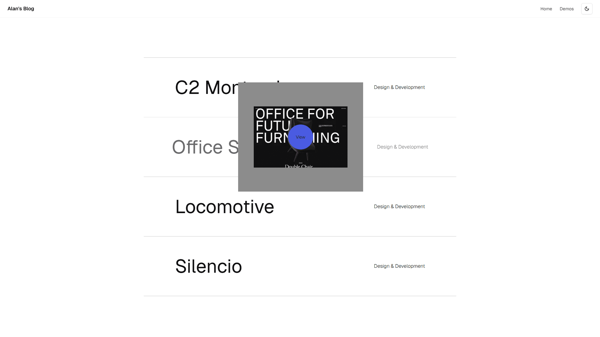 Project Gallery Mouse Hover